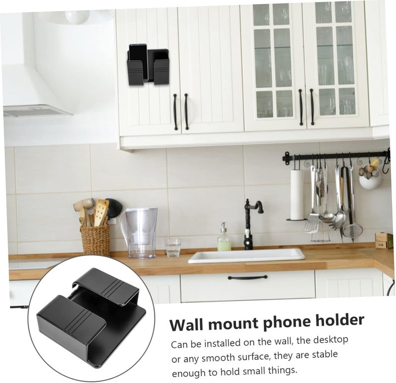Hemobllo 4pcs Wall Mount Phone Holders Remote Holder for Bedroom Material Easy Storage - Image 4