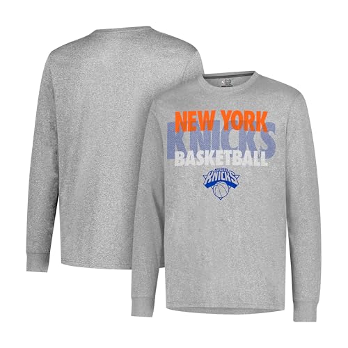 Ultra Game NBA Official Men’s Super Soft Supreme Long Sleeve T-Shirt - Unisex, New York Knicks, Heather Gray, XX-Large - Image 4