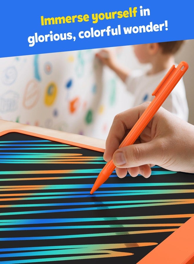 TEKFUN LCD Writing Tablet for Adults, Large Doodle Board, 16 Inch Colorful Drawing Tablet Writing Pad, Toddler Toys for 3 4 5 6 7 8 9 Year Old Girls Boys Teen, Birthday Gifts for Kids (Orange) - Image 4