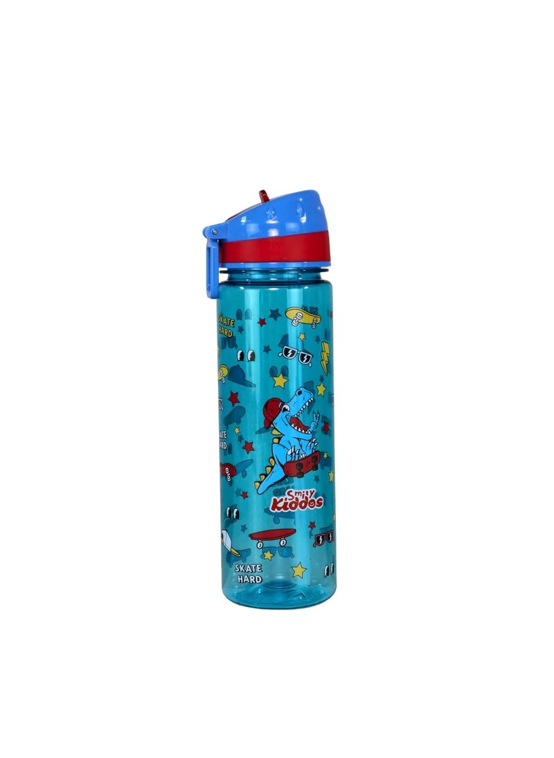 SMILY KIDDOS - Smily Kiddos 680 ml Straight Water Bottle/Boy/Girl/Baby/ (6-10 Years) -Blue & red Width-6.8cm Length-24.5cm - Image 1