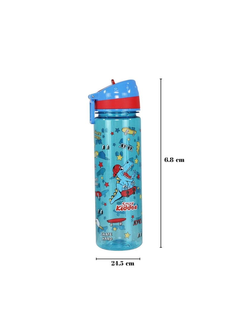 SMILY KIDDOS - Smily Kiddos 680 ml Straight Water Bottle/Boy/Girl/Baby/ (6-10 Years) -Blue & red Width-6.8cm Length-24.5cm - Image 1