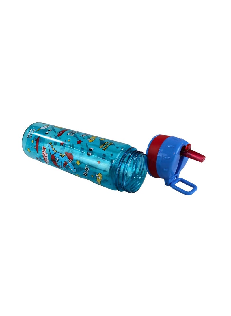 SMILY KIDDOS - Smily Kiddos 680 ml Straight Water Bottle/Boy/Girl/Baby/ (6-10 Years) -Blue & red Width-6.8cm Length-24.5cm - Image 1