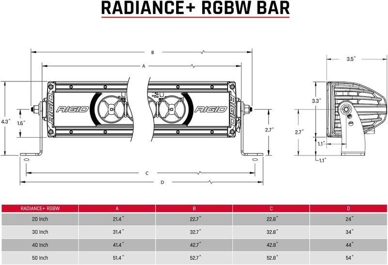 RIGID INDUSTRIES 240053 Radiance+ 40 Inch RGBW Light Bar - Image 4