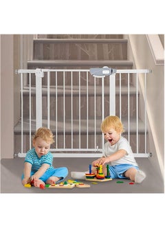 SKY-TOUCH Auto-Close Safety Baby Gate, Extra Wide Child Gate with 10 cm Extension Kit, Maximum Suitable for 94 cm, Baby Gates for Stairs and Doorways, Easy Install  - Image 1