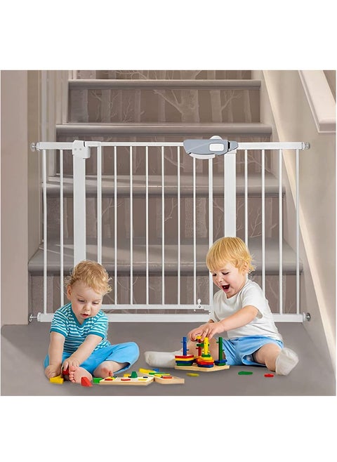 Auto-Close Safety Baby Gate, Extra Wide Child Gate with 10 cm Extension Kit, Maximum Suitable for 94 cm, Baby Gates for Stairs and Doorways, Easy Install