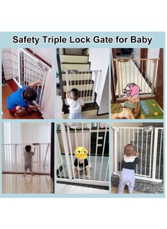 SKY-TOUCH Auto-Close Safety Baby Gate, Extra Wide Child Gate with 10 cm Extension Kit, Maximum Suitable for 94 cm, Baby Gates for Stairs and Doorways, Easy Install  - Image 5