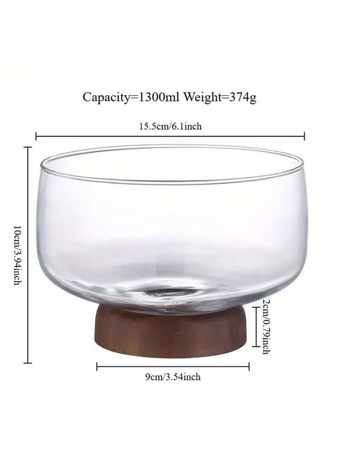 Transparent Glass Cake Bowl with Stand for Wedding Birthday Party - Image 4