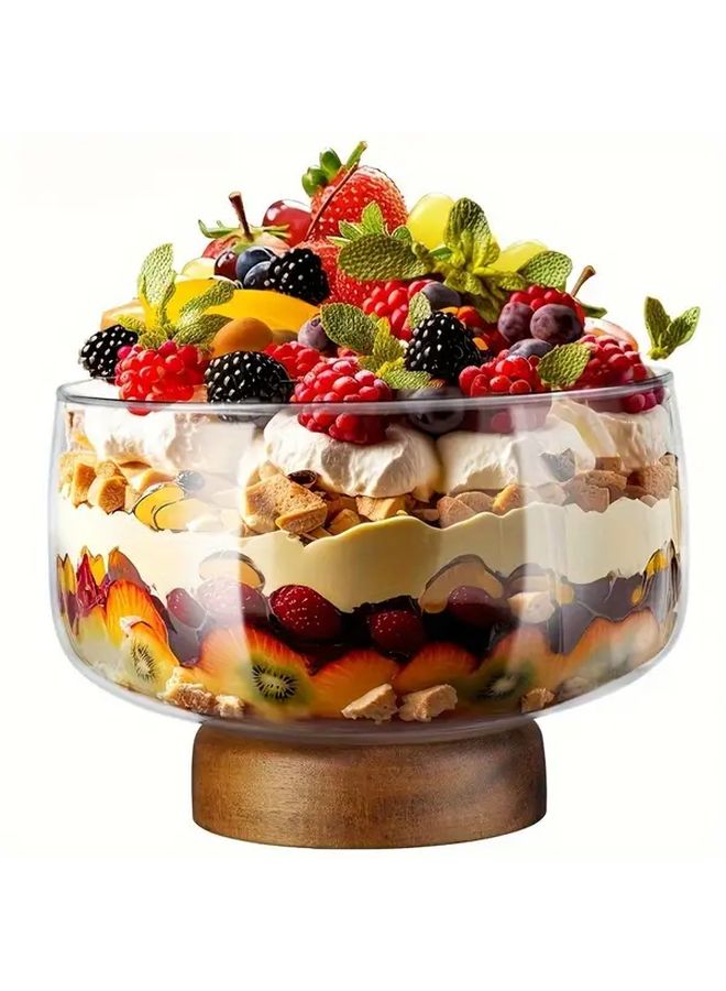 Transparent Glass Cake Bowl with Stand for Wedding Birthday Party - Image 2
