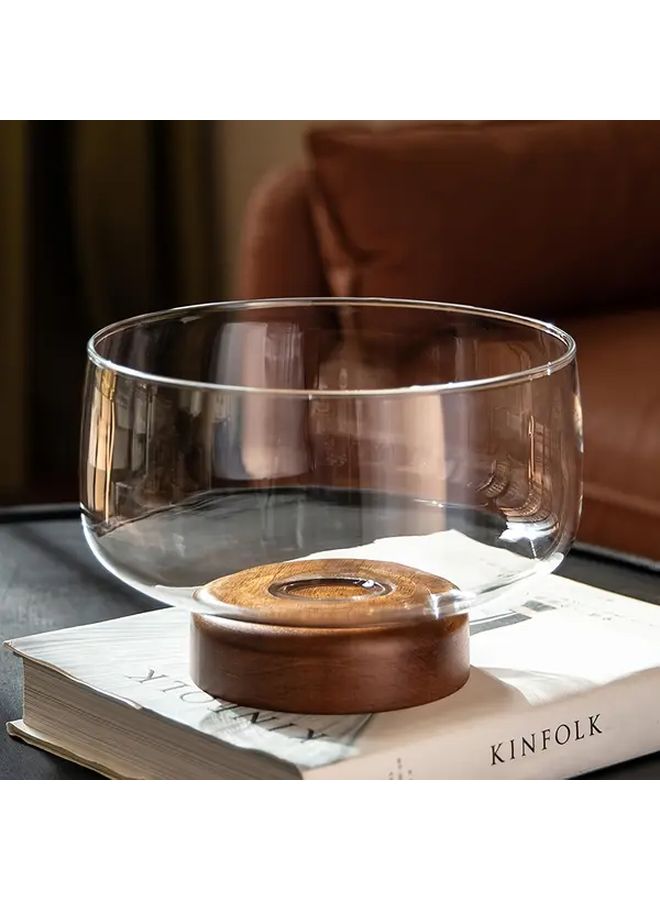 Transparent Glass Cake Bowl with Stand for Wedding Birthday Party - Image 1