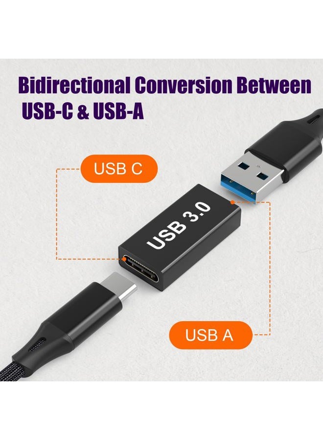 AGVEE [4 Pack] USB-A 3.0 Female to USB-C Female Adapter, USB Type-C 3.1 Gen-1 Converter Coupler Extension Extender for MacBook Pro/Air, iPad Pro 2020 2018 Air 4, Samsung S20 S10 Note 20 10, Black - Image 4