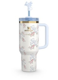 Stanley The Stanley X LoveShackFancy Holiday Quencher | 40 OZ Rosa Beaux Blue  - Image 1