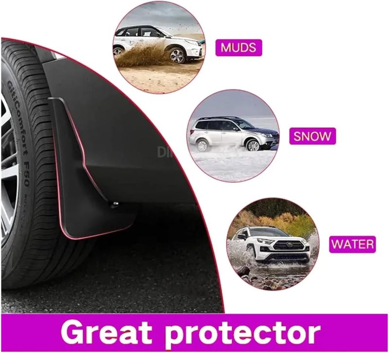 Mud Flaps For Genesis GV70: 4-Piece Set - No-Drill Installation Custom Fit Splash Guards - Durable PP Plastic Wheel Arch Protectors For 2021-2024 Genesis GV70 Automotive Use - Image 5