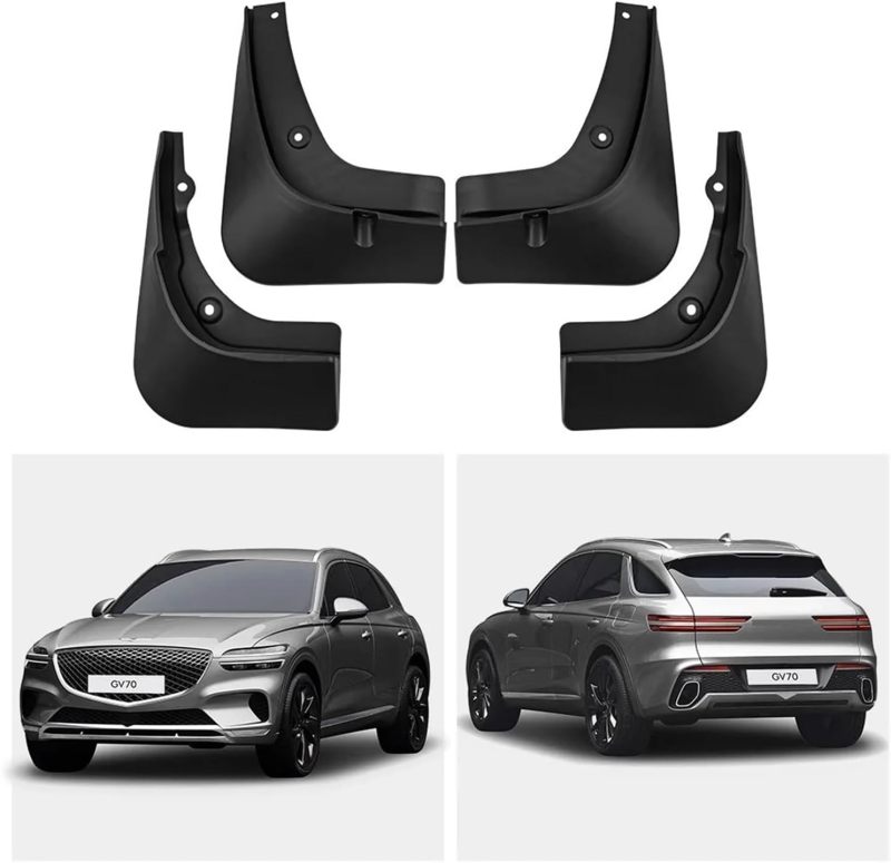 Mud Flaps For Genesis GV70: 4-Piece Set - No-Drill Installation Custom Fit Splash Guards - Durable PP Plastic Wheel Arch Protectors For 2021-2024 Genesis GV70 Automotive Use - Image 2