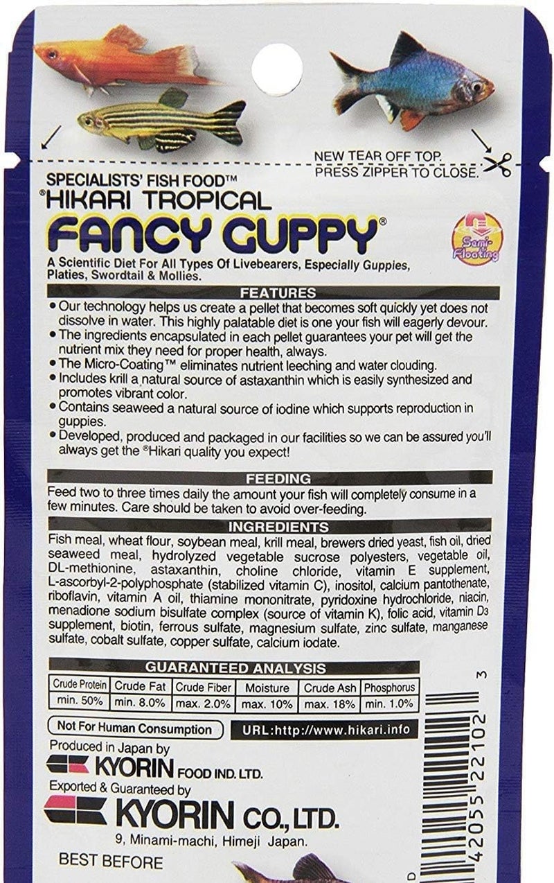 Hikari (3 Pack) Hikari Usa Tropical Fancy Guppy For Pet Health, 0.77-Ounce Each - Image 2
