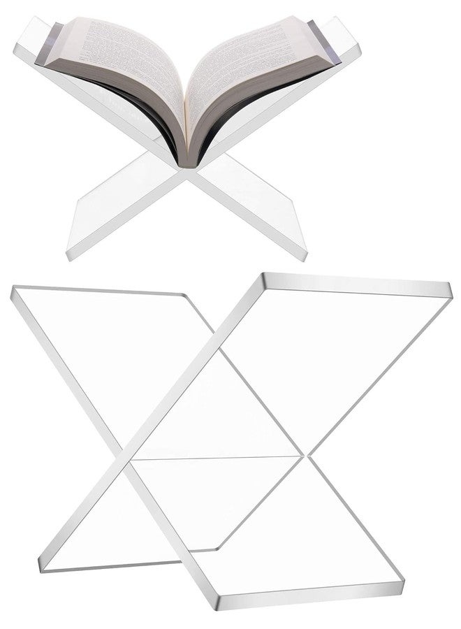 EXPORTIQ Acrylic Book Holder 2-Piece (Clear) Book Stand Display for Books, Magazines, textbooks, cookbooks, Reading Great for Home Decor Bookstand on Desk Bookholder - Image 1