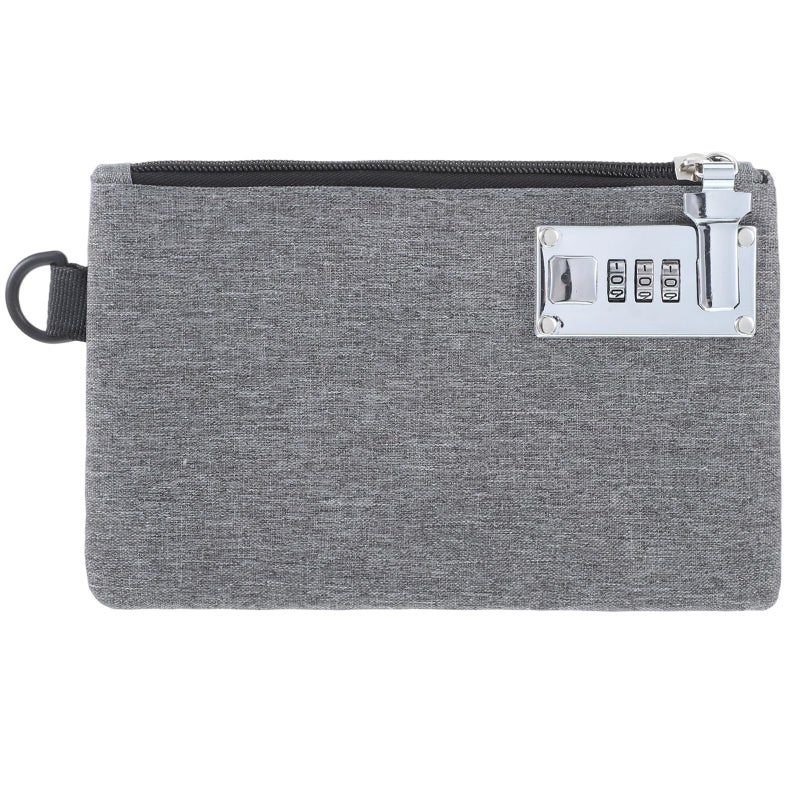 Josojoou Money Bag with Lock, 5x8in Nylon Notary Bag with Lock, 3-digit Combination Locking Bank Bags for Store Cash, Jewelry, Passport, Medicine, Credit Cards and Valuables, Storage Cash Bags - Image 1