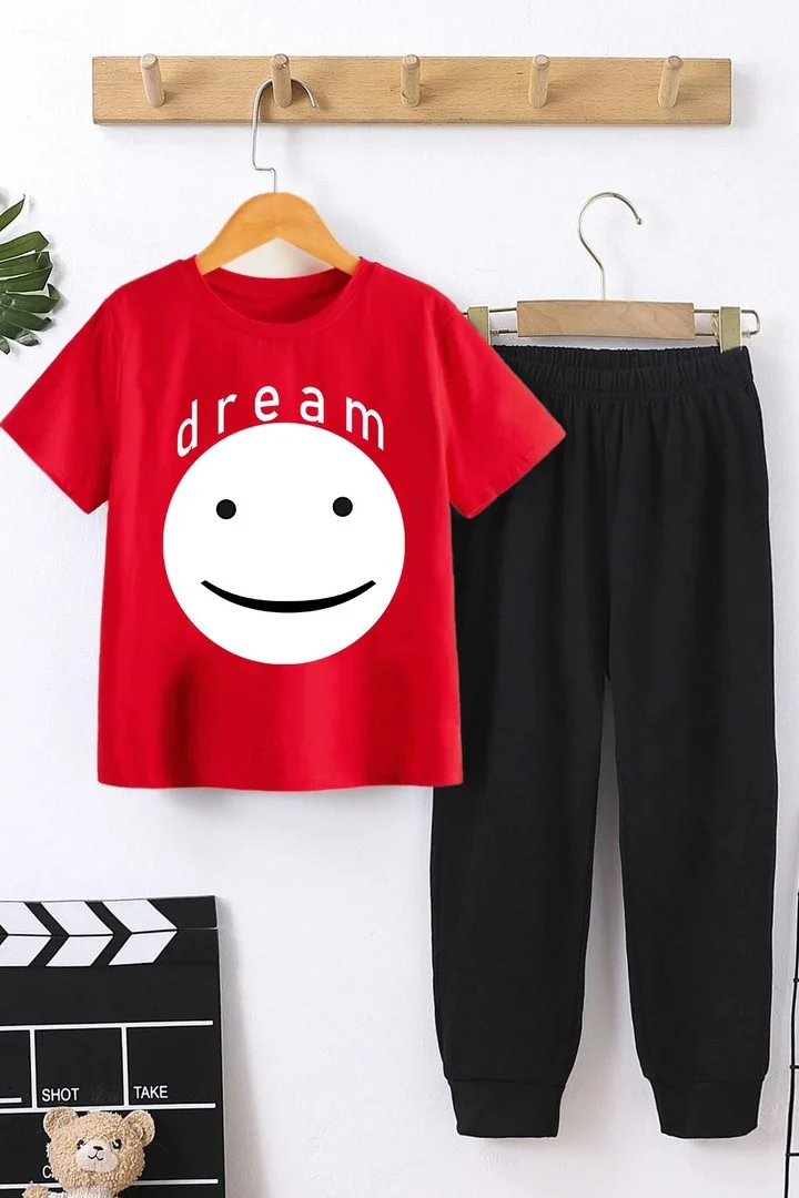 ONLYTRENDWEAR Kids Sweet Dream Bottom - Top Tracksuit Set 3-4 Years Old Red
