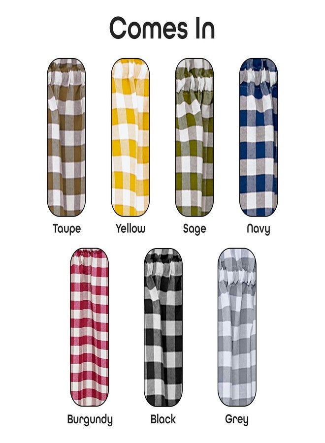 Achim Home Furnishings Bcvl14Bu12 Buffalo Check Valance, 58 X 14, Burgundy - Image 4