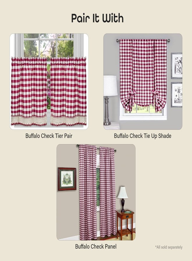 Achim Home Furnishings Bcvl14Bu12 Buffalo Check Valance, 58 X 14, Burgundy - Image 5