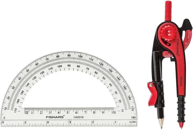 Fiskars Compass and Protractor Set for Ages 8+, 12 in. Compass - Image 4