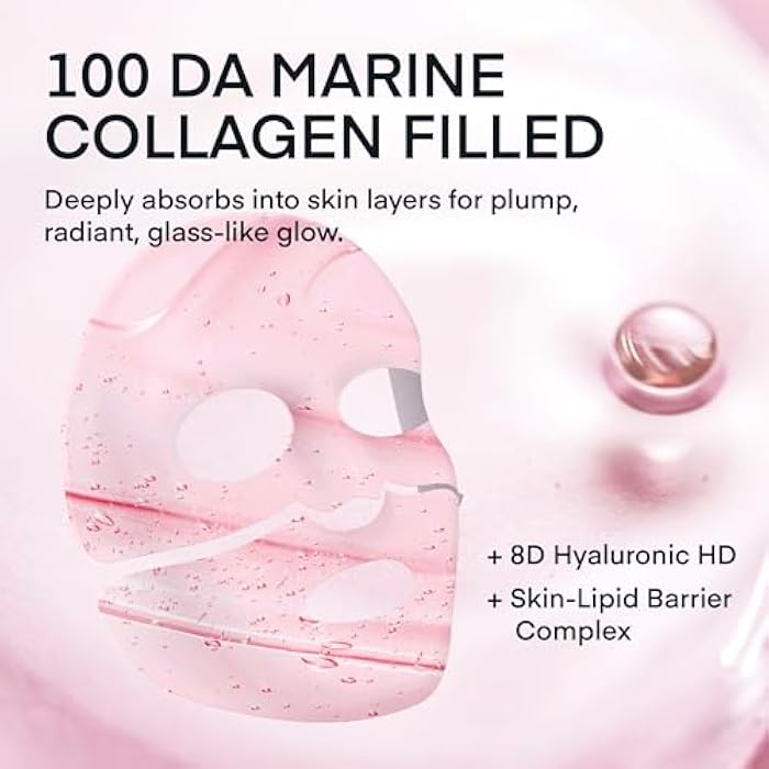 TEREZ & HONOR Korean Real Deep Bio Collagen Face Mask - 4ea x 33g Hydrogel Overnight Masks for Deep Hydration, Glowing, Pore Minimizing, Elasticity, Fragrance-Free, 100 Da Ultra-Low Molecular Collagen - Image 2