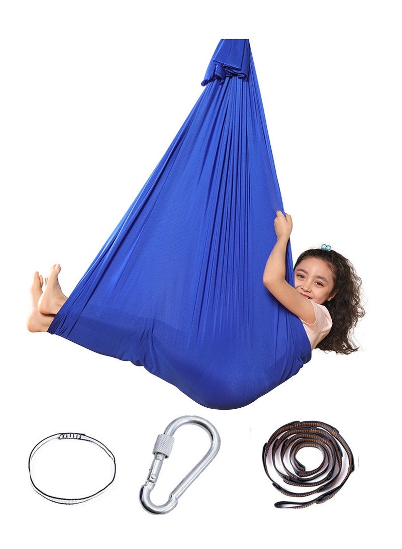 Generic Sensory Swing, Therapy Compression Cuddle Adjustable Hammock for Sensory Processing, Indoor & Outdoor Snuggle Use - Ideal for children(Hardware Kit Included) Blue  - Image 1