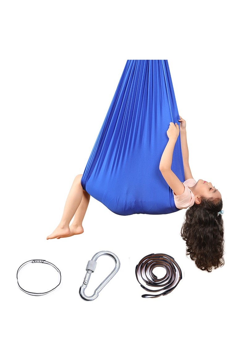 Generic Sensory Swing, Therapy Compression Cuddle Adjustable Hammock for Sensory Processing, Indoor & Outdoor Snuggle Use - Ideal for children(Hardware Kit Included) Blue  - Image 2