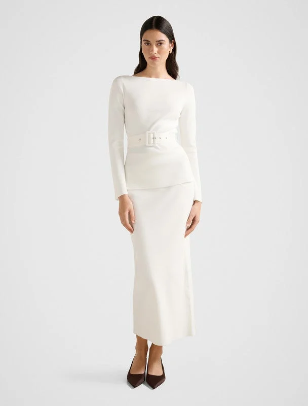 forever new ARABELLA Ribbed Belted Long Sleeves Knit Top