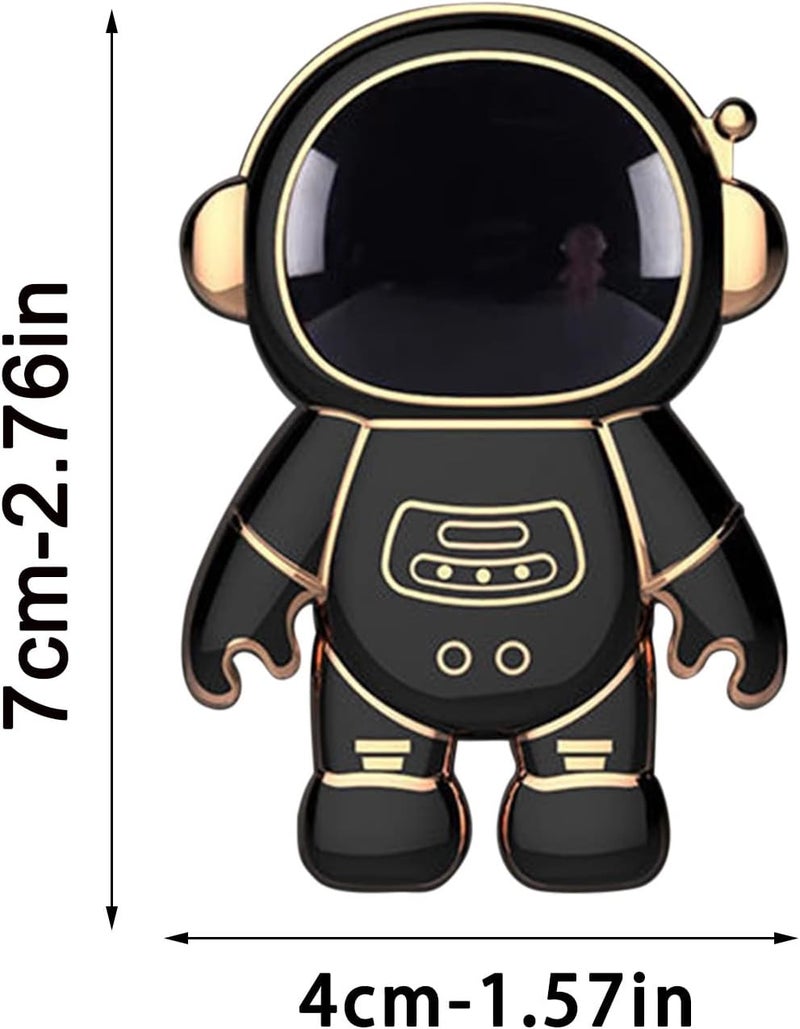 comfrt 6D Plating Astronaut Hidden Stand for iPhone, 2022 Phone Holder Finger Kickstand Cellphone Back Grip Foldable Cell Phone Stand for Desk Compatible with iPhone iPad Smartphones Tablets (Black) - Image 3