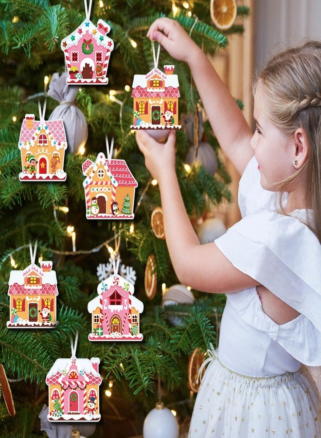 Threlaco مجموعة ثريلكو المكونة من 48 قطعة لأعمال يدوية لعيد الميلاد للأطفال، تتضمن مجموعة بيت الزنجبيل الوردي، ومجموعة زينة شجرة عيد الميلاد، وملصقات لصنع بيت الزنجبيل الخاص بك، وهدايا للفصل الدراسي في موسم الأعياد. - Image 5