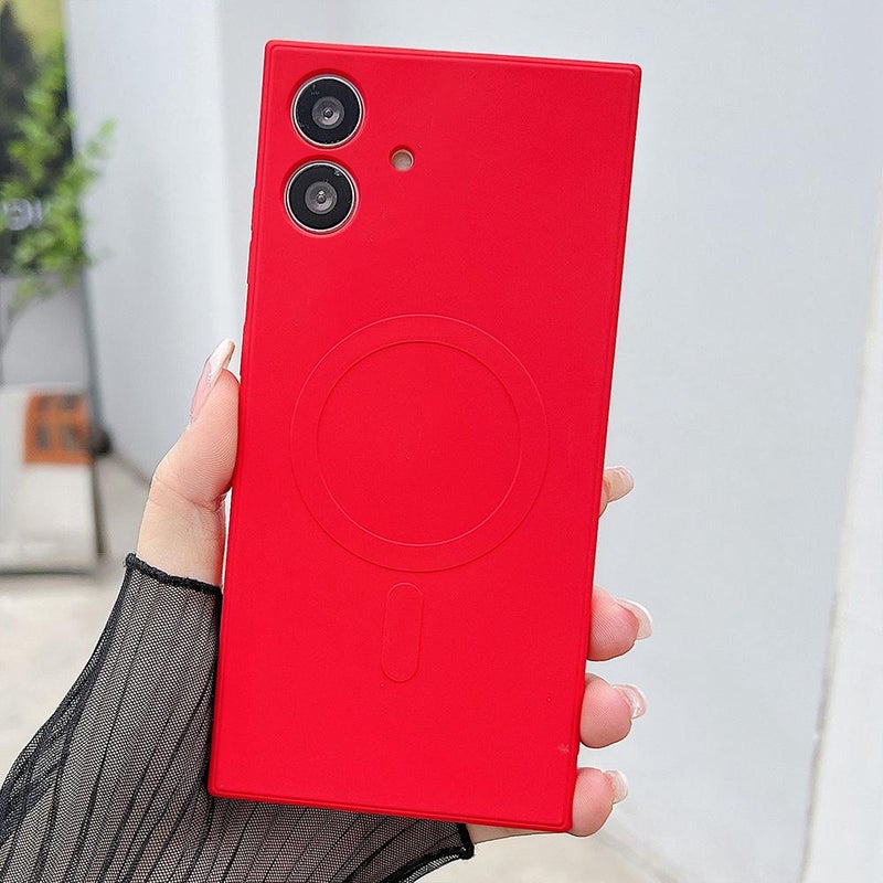 erorex For Samsung Galaxy A06 4G / 5G Solid Color Liquid Silicone MagSafe Magnetic Phone Case(Red) - Image 1