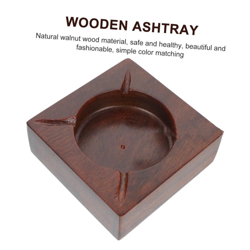 Wooden Lid Ashtray Smoking Ash Storage Holder Car Accessories - Image 4