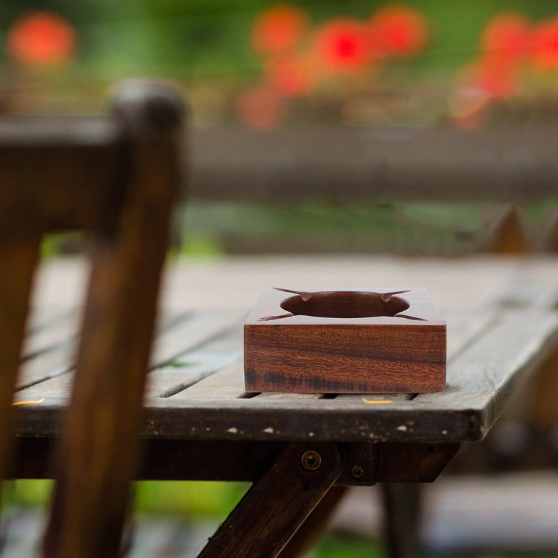 Wooden Lid Ashtray Smoking Ash Storage Holder Car Accessories - Image 5