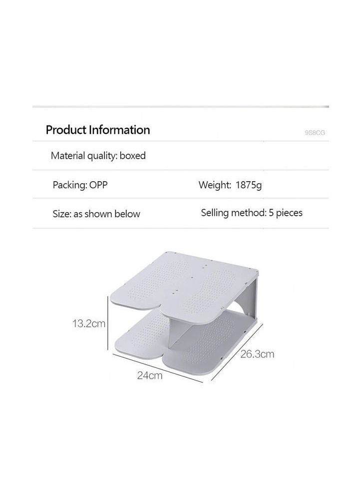 Multi Steps Adjustable Plastic Shoe Organizer Rack White - Image 4