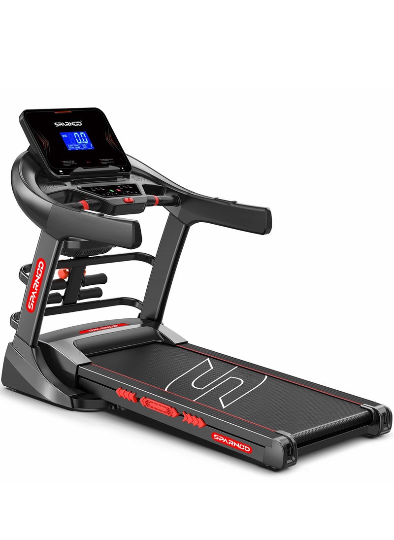 Sparnod Fitness STH-5720 Treadmill for Home Foldable | 7HP Peak DC Motor | Auto Incline 22% | 1-20 km/h Speed | 7" LCD Display | Bluetooth Speaker | Hydraulic Fold | Running Machine for Home Exercise  - Image 1