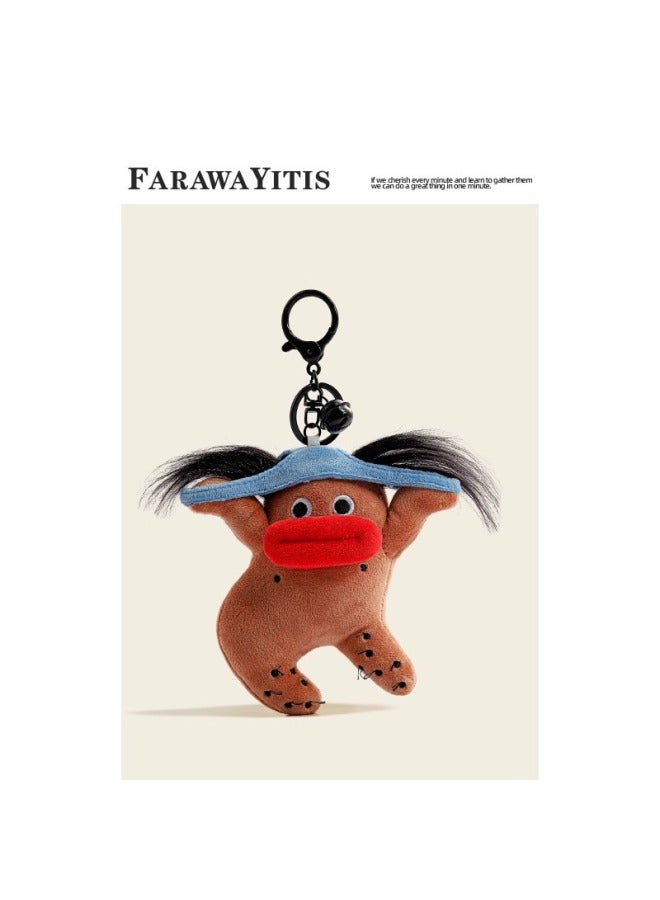 Escaping Mad Bag Hanging Ugly Cute Doll Backpack Keychain Bag Pendant Ugly Things Of The Year-Specifications:On The Escape-(brown)  - Image 1