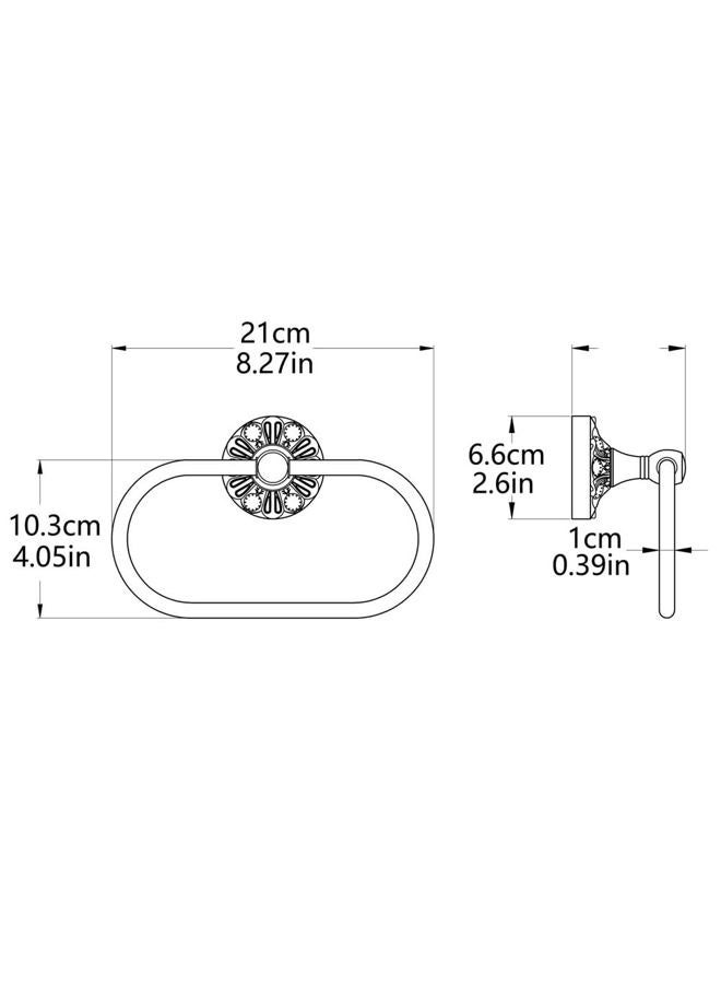 Celbon Antique Oval Towel Ring Holder Brass Material Towel Ring for Towel Storage Wall Mounted Towel Hanger Rack for Bathroom Toilet (Black) - Image 2