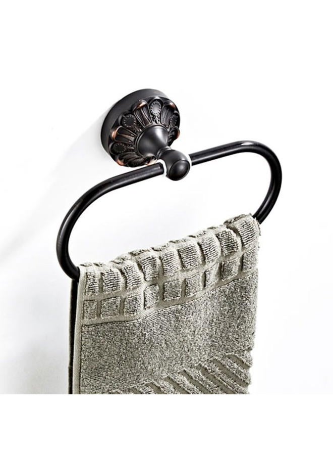 Celbon Antique Oval Towel Ring Holder Brass Material Towel Ring for Towel Storage Wall Mounted Towel Hanger Rack for Bathroom Toilet (Black) - Image 4