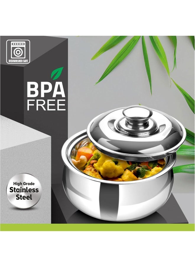 SignoraWare 2100ml Hot Delight Double Wall Stainless Steel Belly Shape Casserole - Image 5