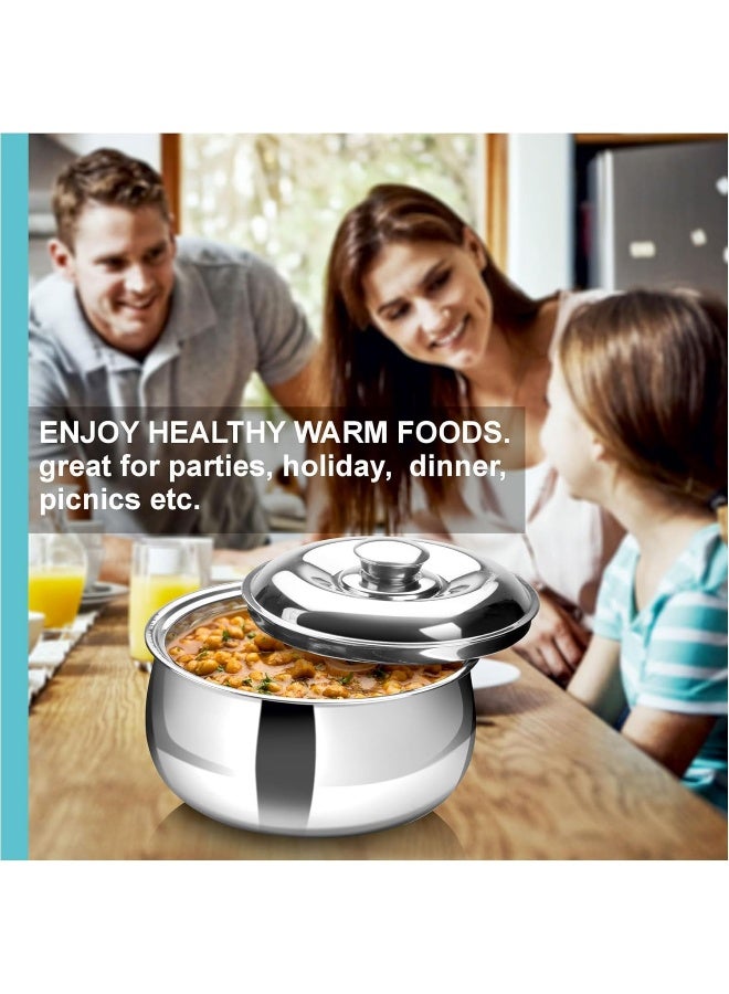 SignoraWare 2100ml Hot Delight Double Wall Stainless Steel Belly Shape Casserole - Image 4