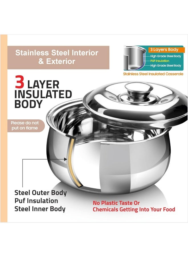 SignoraWare 2100ml Hot Delight Double Wall Stainless Steel Belly Shape Casserole - Image 2