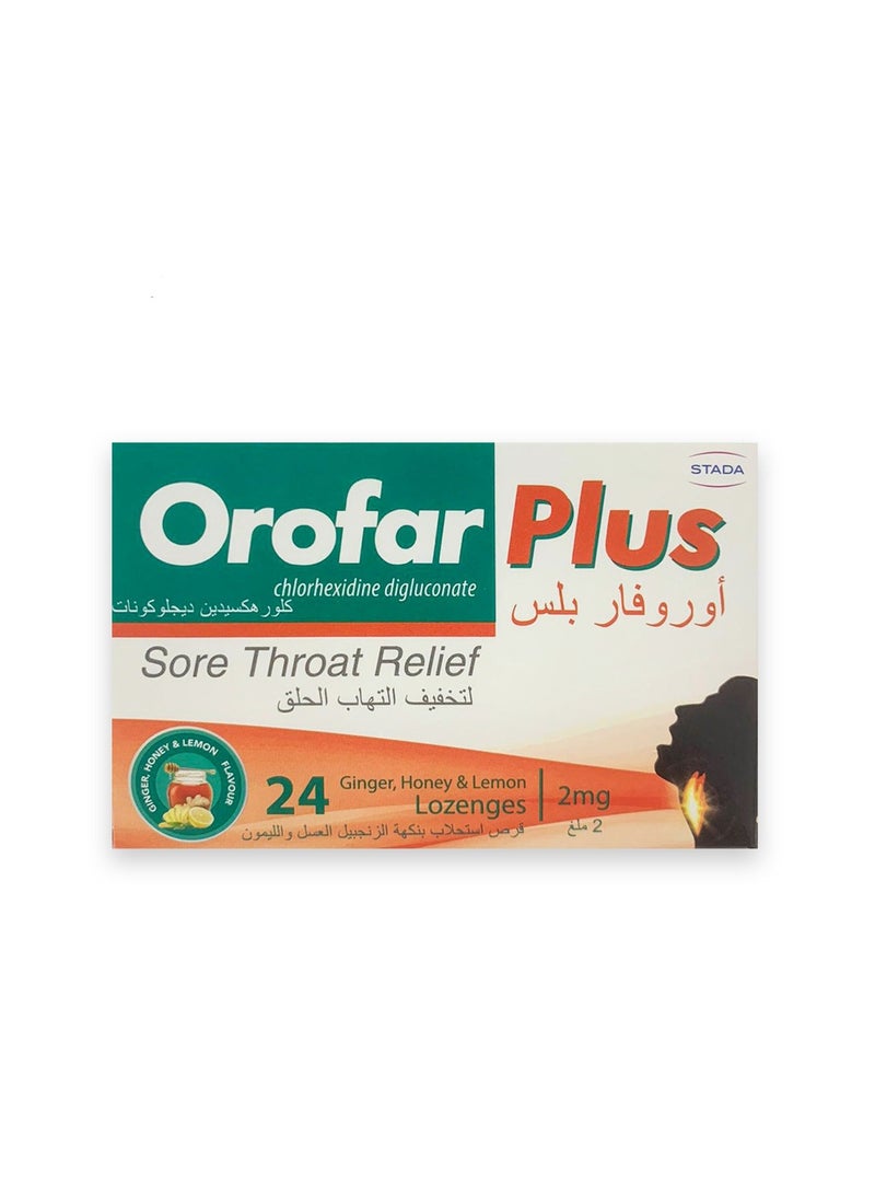 Orofar Plus Ginger Honey & Lemon Lozenges 24S