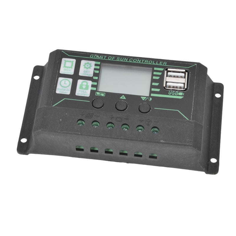 مُسيطر شحن وشحن الطاقة الشمسية مع شاشة LCD قابلة للتعديل وبروتوكول PWM ومخرجين USB ومُنظم لوحات الطاقة الشمسية بتقنية MPPT سعة 10 أمبير - Image 5