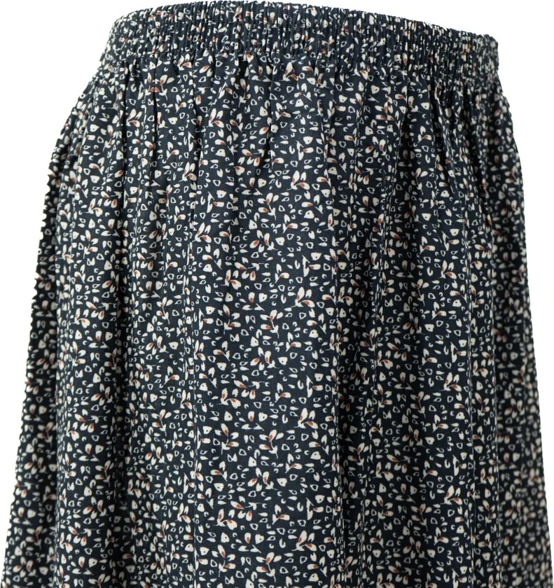 Oppland Women's Skirt Woven Viscose Cotton Fabric Crochet Model Elastic Waist Comfortable Cut Full Pattern