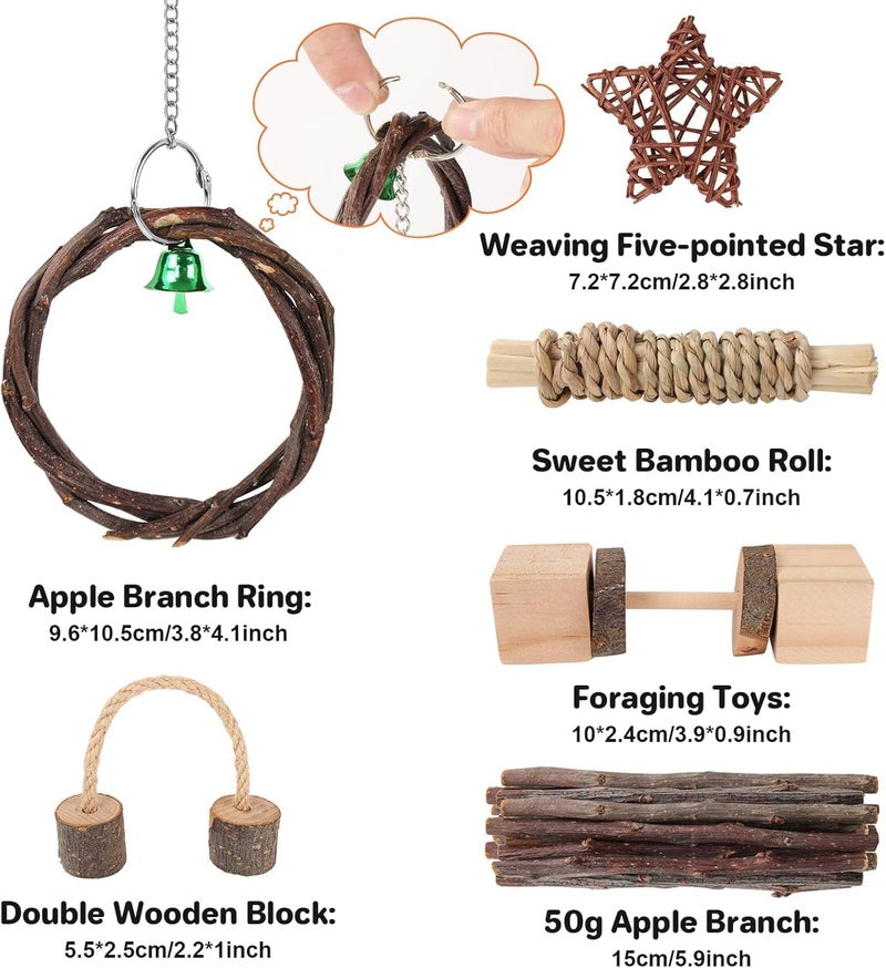 LINJIE Odor resistant LinJie Hamster Chew Toys Set,Small Animal Molar Toys,Wooden Chew Toys,for Guinea Pigs,Chinchillas,Gerbils,Mice,Rats,Mouse Rodents Toy Swing Seesaw Bridge (Wood) Multi-color available build - Image 3