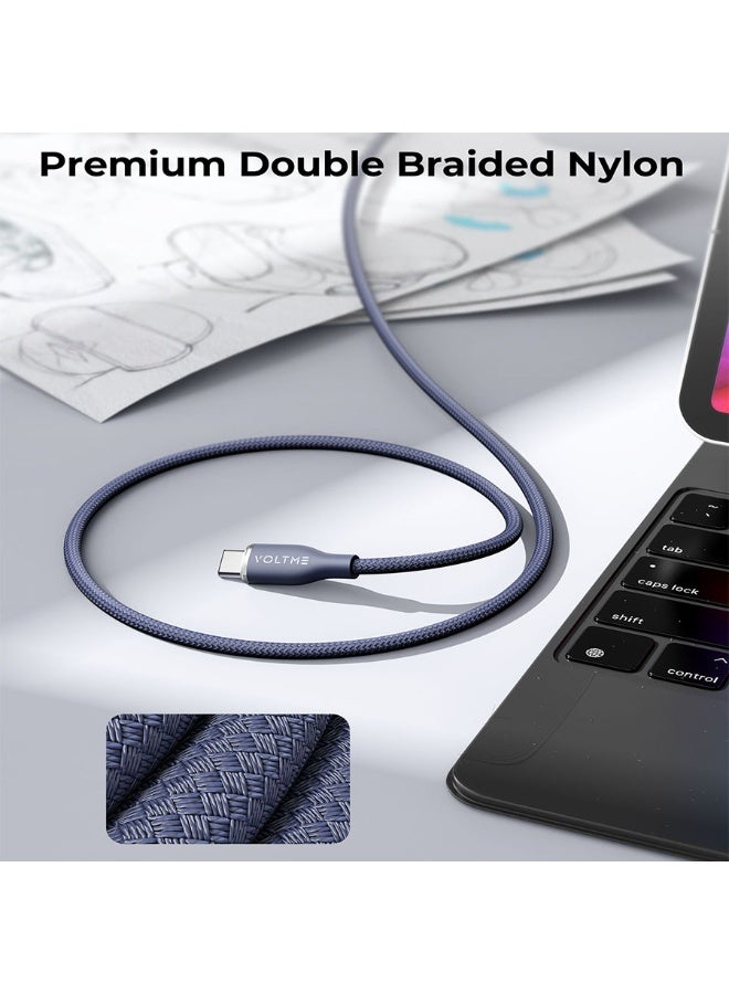 فولتمي سلك شاحن فولتمي سلسلة روج مظفر من USB-C إلى USB-C بطول 1 م وبقوة 60 واط - أزرق - Image 2