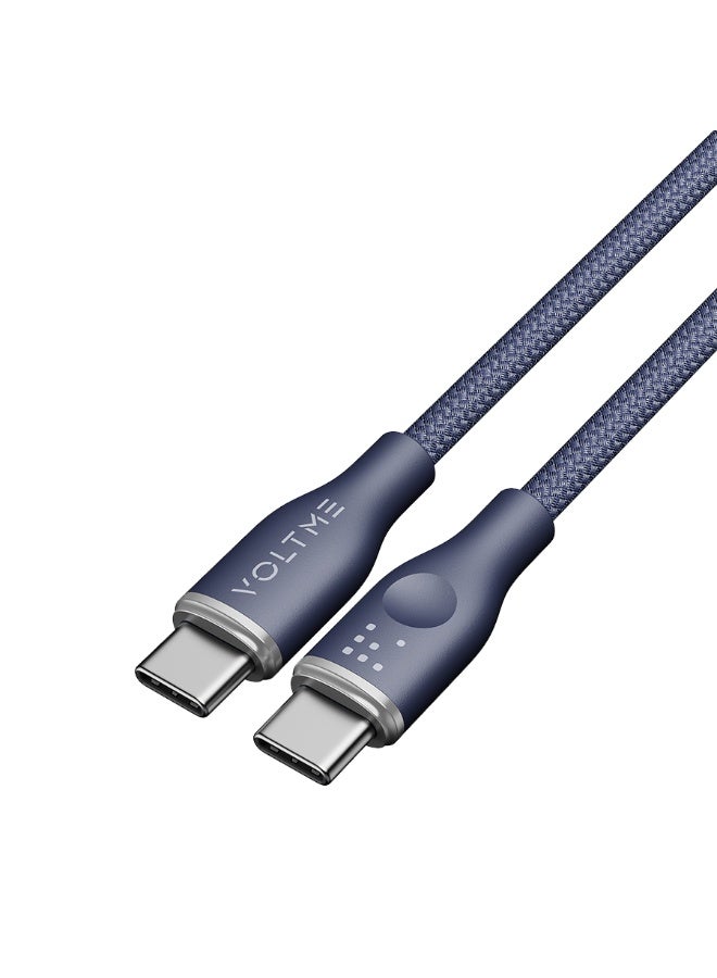 فولتمي سلك شاحن فولتمي سلسلة روج مظفر من USB-C إلى USB-C بطول 1 م وبقوة 60 واط - أزرق - Image 1