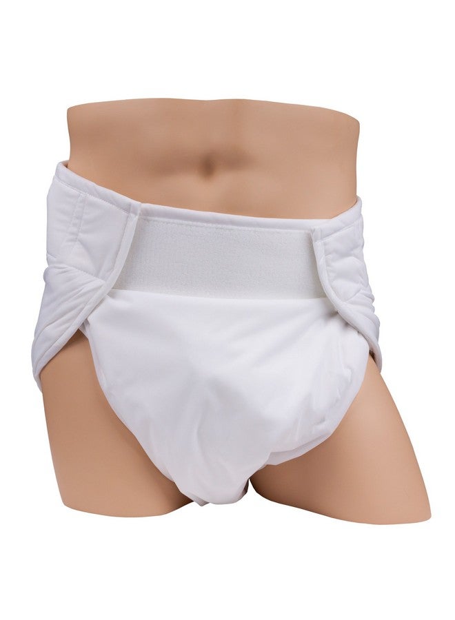 Leakmaster Adult Sized Contoured All In One Cloth Diapers Hourglass Shaped Multilayered Cotton Gauze Interior With Pul Waterproof Outer Moisture Barrier Large (Fits 3640 Inch Waists) - Image 1