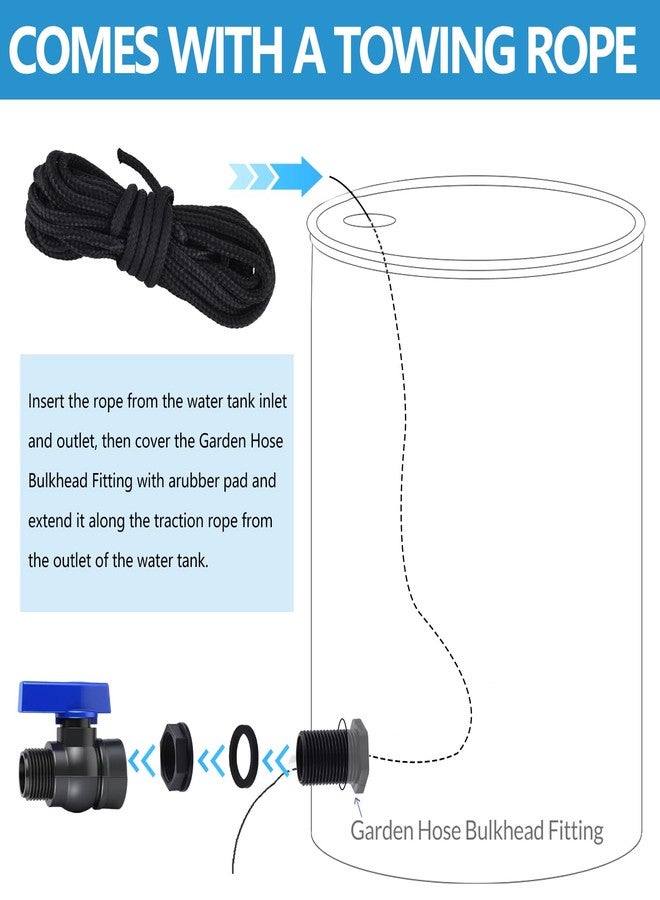 LUOFANT 2 Pack 3/4 Inch PVC Rain Barrel Spigot Kit with Bulkhead Fitting and Hose Faucet Adapter, Rain Barrel Diverter Kit for Water Tanks, Aquariums, Tubs, Pool, Garden Barrel - Image 4