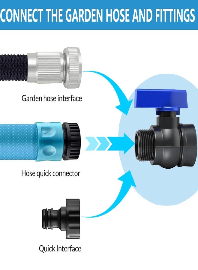 LUOFANT 2 Pack 3/4 Inch PVC Rain Barrel Spigot Kit with Bulkhead Fitting and Hose Faucet Adapter, Rain Barrel Diverter Kit for Water Tanks, Aquariums, Tubs, Pool, Garden Barrel - Image 5